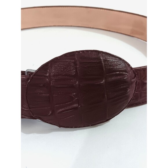 El Presidente Mens Cognac Cowboy Belt Crocodile Tail Print Leather Belt NWOT 38" - Picture 2 of 8